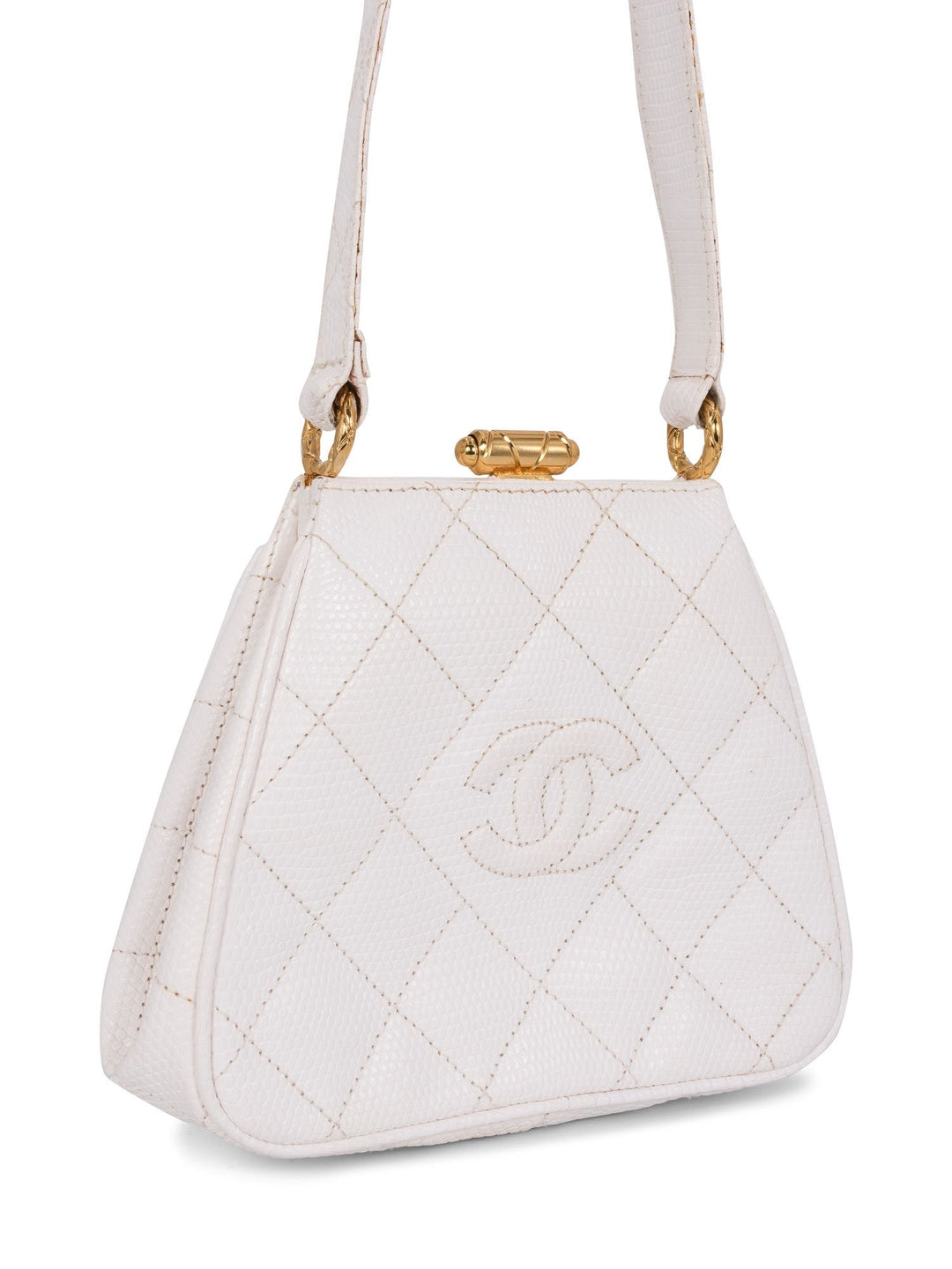 Top Quality Chanel CC Logo Quilted Mini Kelly Bag White