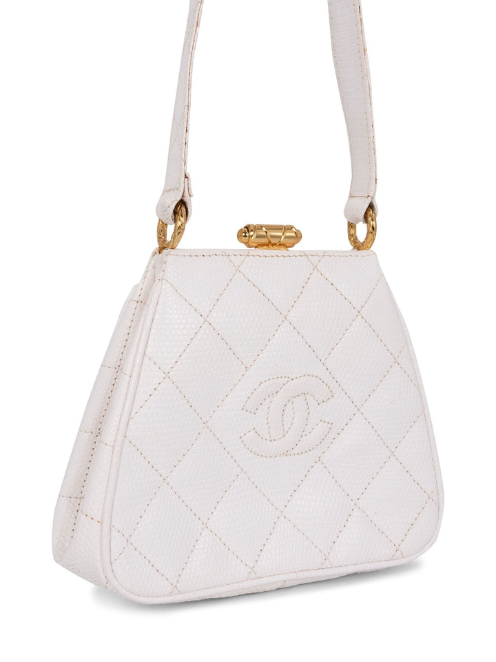 Top Quality Chanel CC Logo Quilted Mini Kelly Bag White