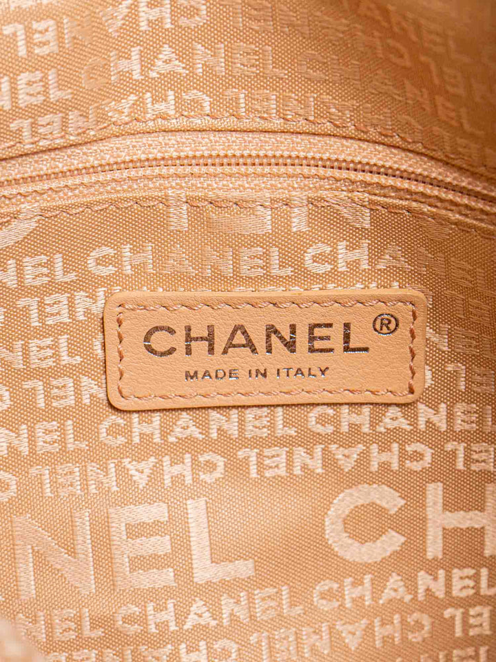 Top Quality Chanel CC Logo Quilted Soft Leather Hobo Bag Beige