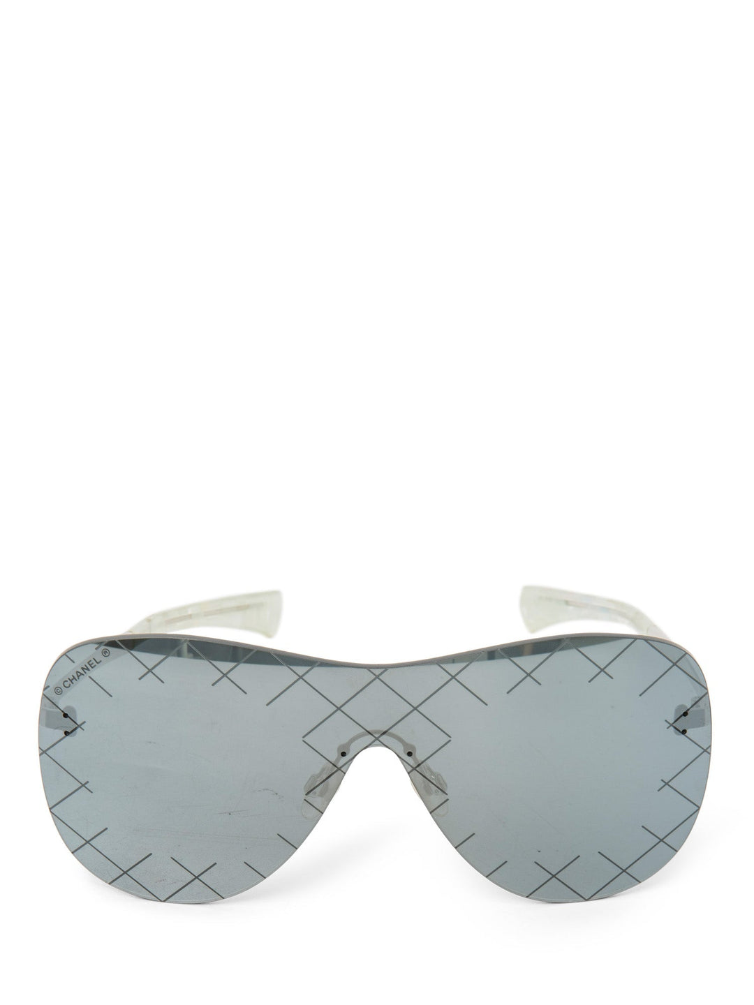 Top Quality Chanel CC Logo Runway Aviator Sunglasses Silver