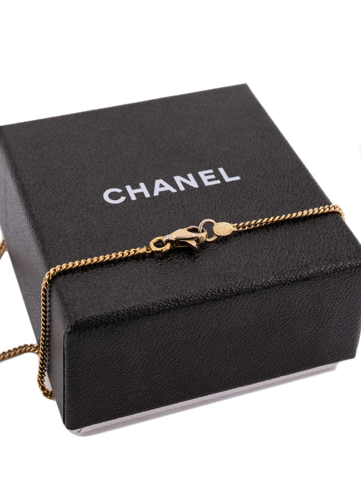 Top Quality Chanel CC Logo Sailboat Charm Necklace Gold