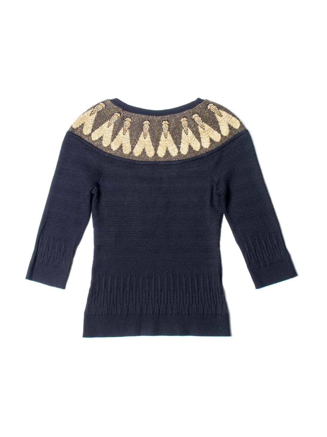 Top Quality Chanel CC Logo Scarab Beetle Knit Sweater Black