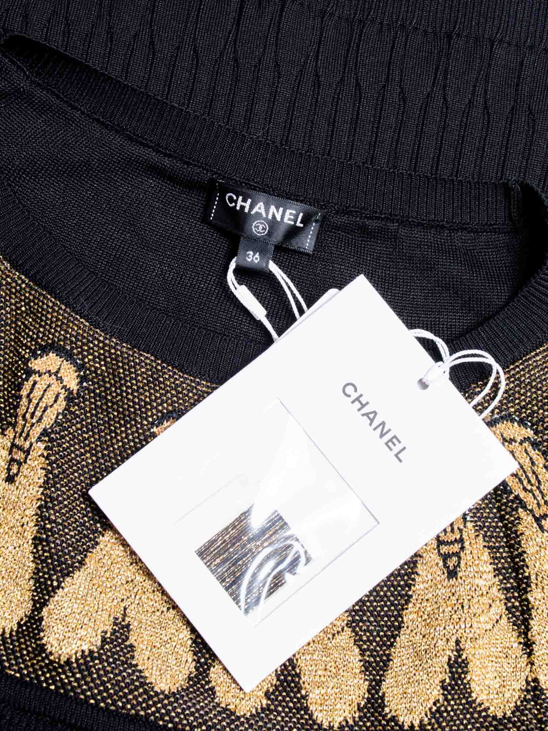 Top Quality Chanel CC Logo Scarab Beetle Knit Sweater Black