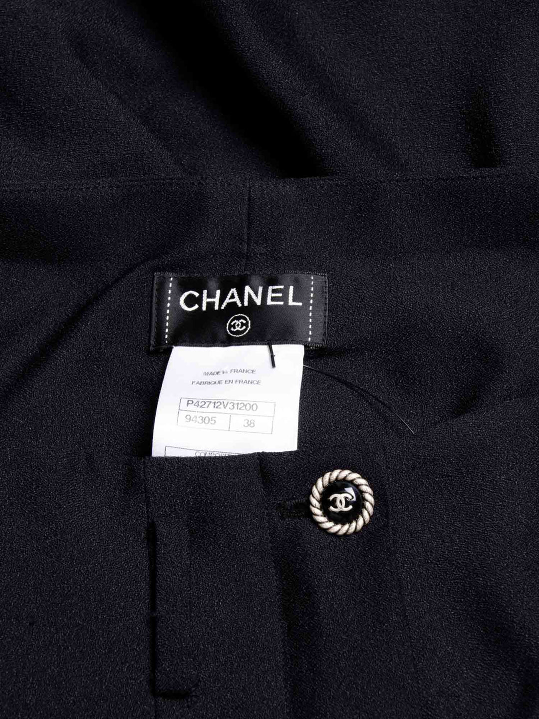 Top Quality Chanel CC Logo Silk Pleated Shorts Black