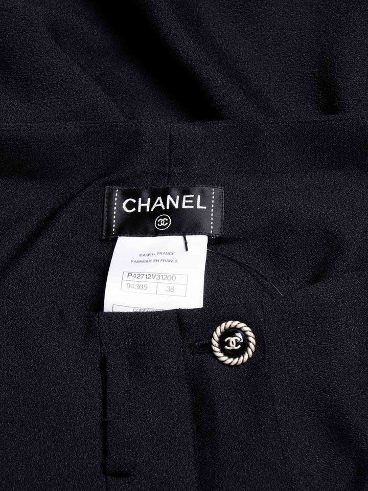 Top Quality Chanel CC Logo Silk Pleated Shorts Black