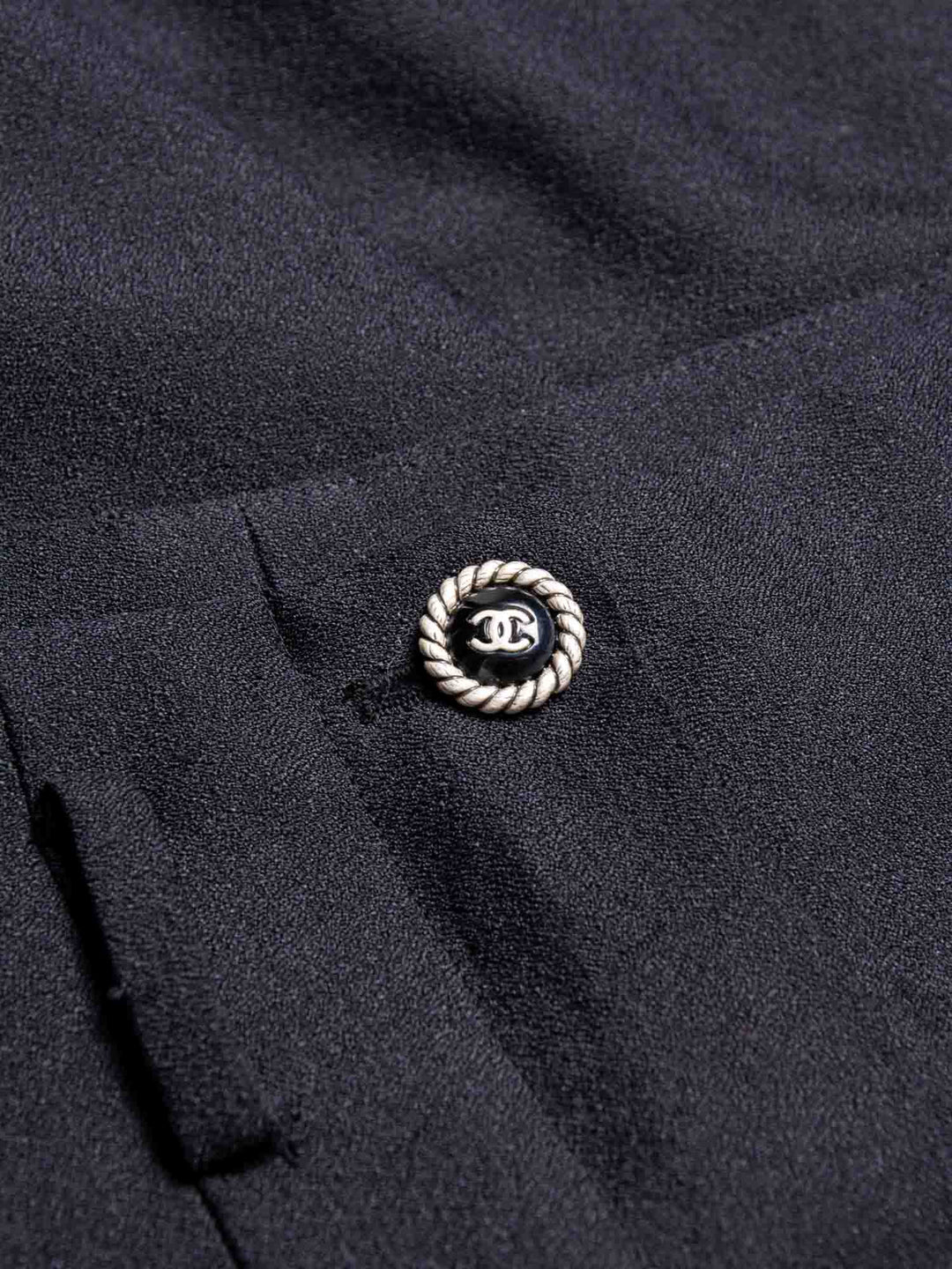 Top Quality Chanel CC Logo Silk Pleated Shorts Black