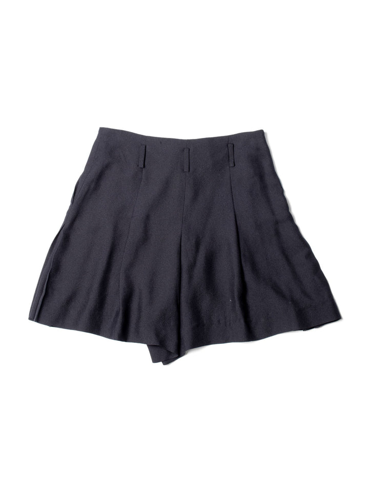 Top Quality Chanel CC Logo Silk Pleated Shorts Black