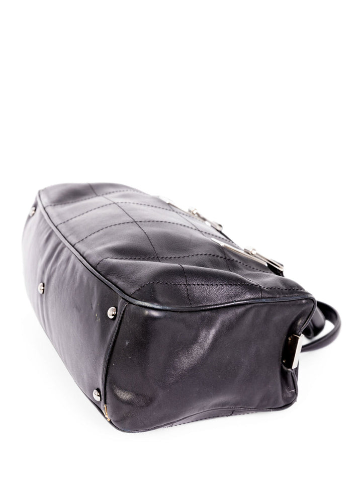 Top Quality Chanel CC Logo Soft Quilted Leather Duffle Shoulder Bag Black