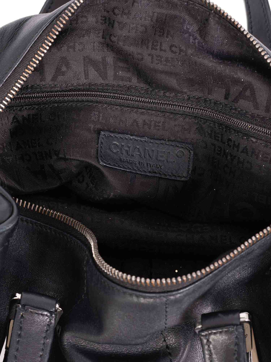 Top Quality Chanel CC Logo Soft Quilted Leather Duffle Shoulder Bag Black