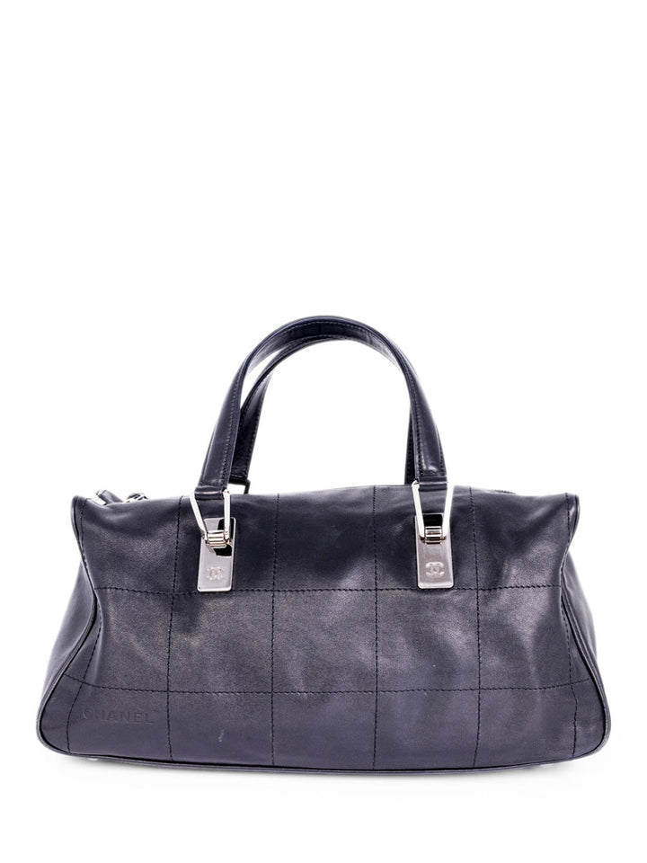 Top Quality Chanel CC Logo Soft Quilted Leather Duffle Shoulder Bag Black