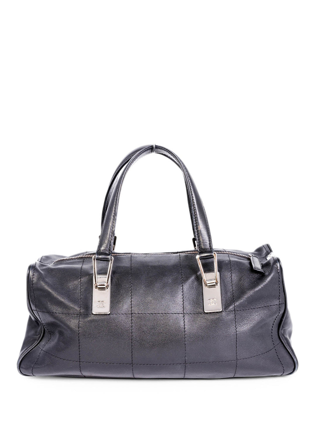 Top Quality Chanel CC Logo Soft Quilted Leather Duffle Shoulder Bag Black