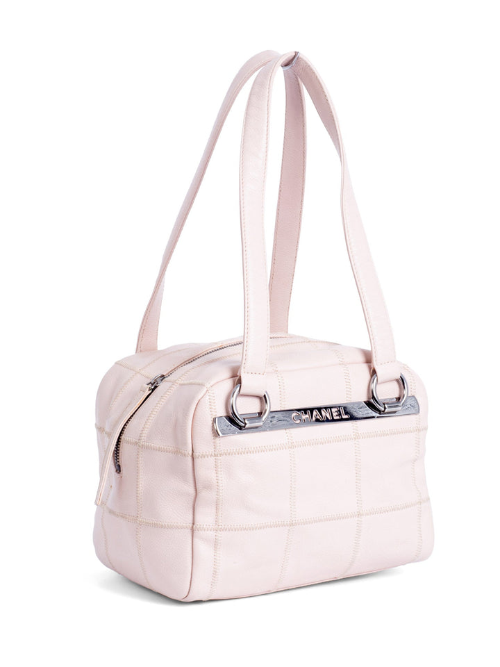 Top Quality Chanel CC Logo Soft Quilted Leather Duffle Shoulder Bag Pink