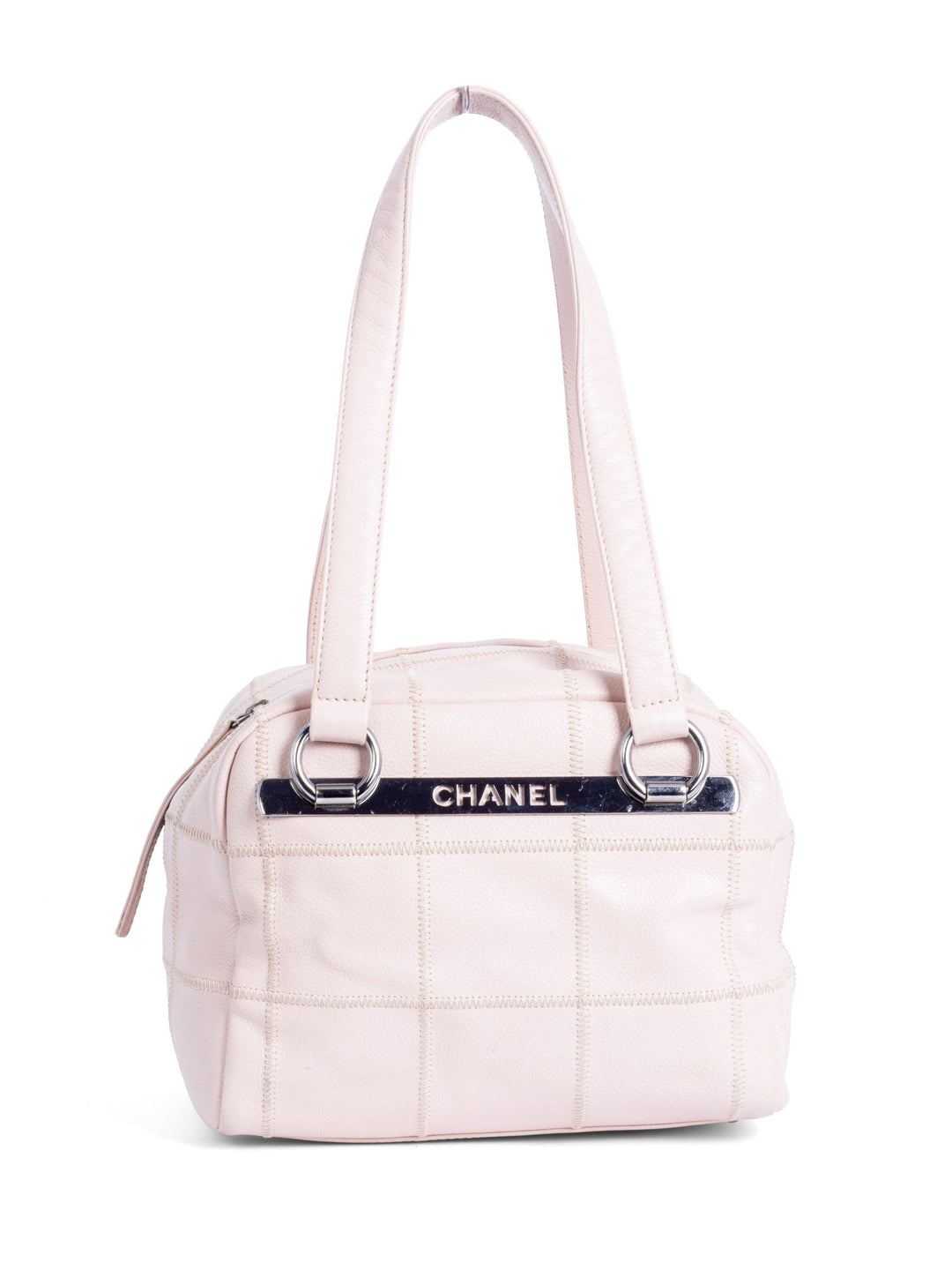 Top Quality Chanel CC Logo Soft Quilted Leather Duffle Shoulder Bag Pink