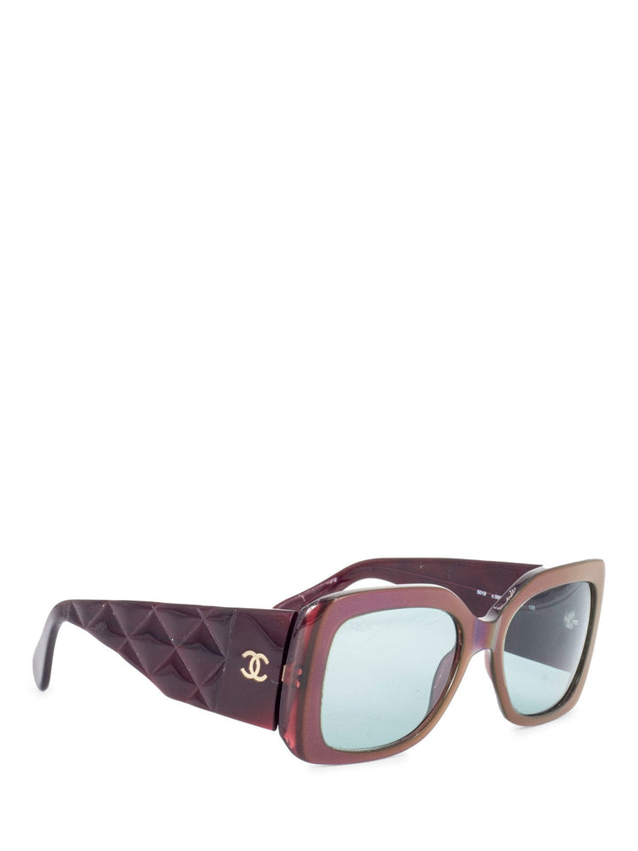 Top Quality Chanel CC Logo Square Sunglasses Blue Red