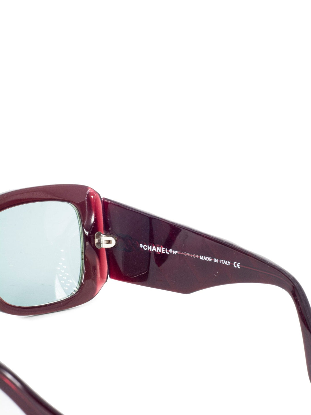 Top Quality Chanel CC Logo Square Sunglasses Blue Red