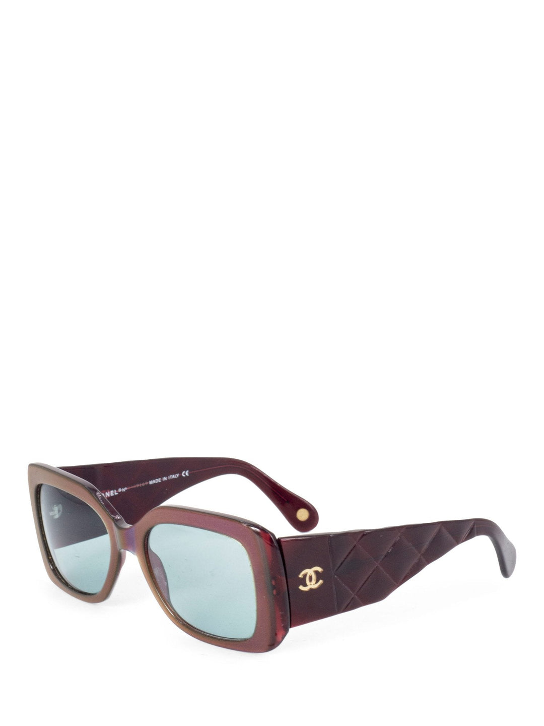 Top Quality Chanel CC Logo Square Sunglasses Blue Red