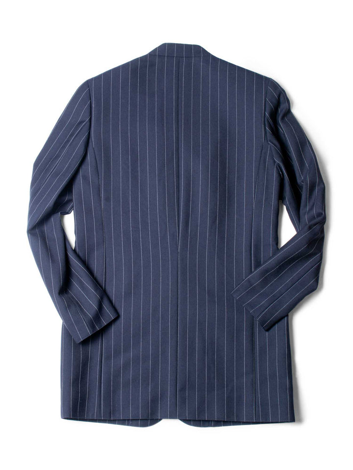 Top Quality Chanel CC Logo Striped Jacket Navy Blue