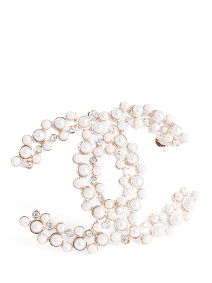 Top Quality Chanel CC Logo Swarovski Crystal Pearl Brooch