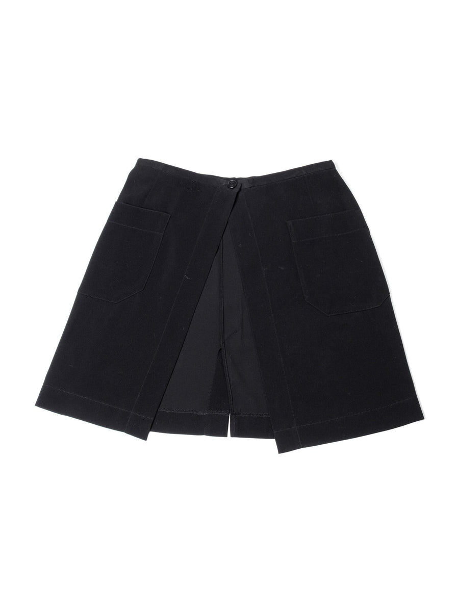 CHANEL CC Logo Swimming Suit Cover Wrap Skirt Black-designer resale