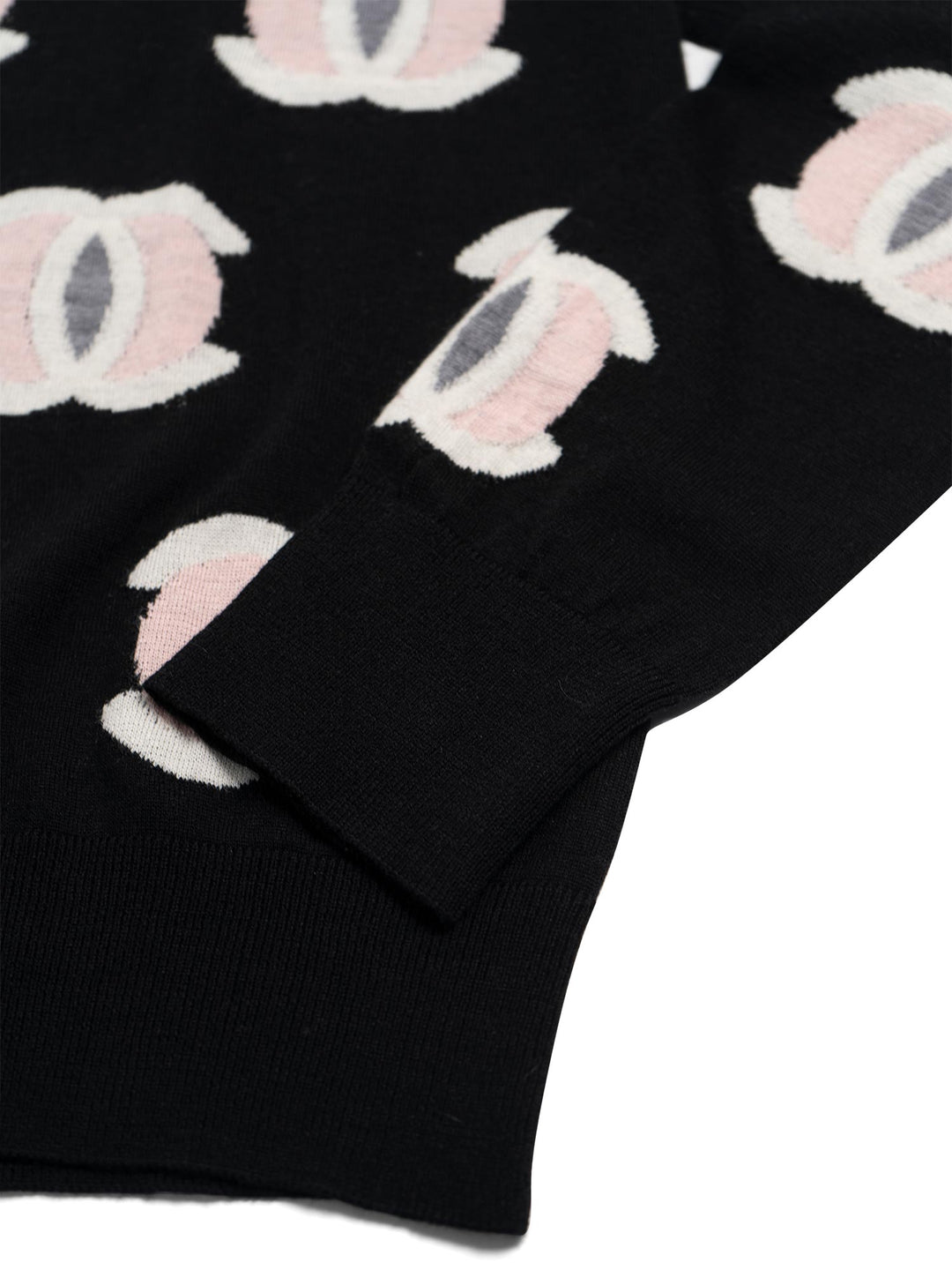 Top Quality Chanel CC Logo Turtleneck Sweater Black Pink