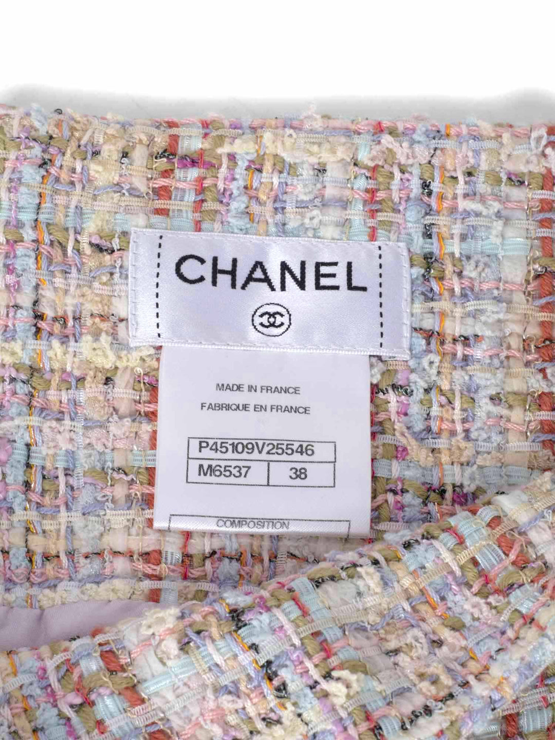 Top Quality Chanel CC Logo Tweed A-Line Skirt Multicolor