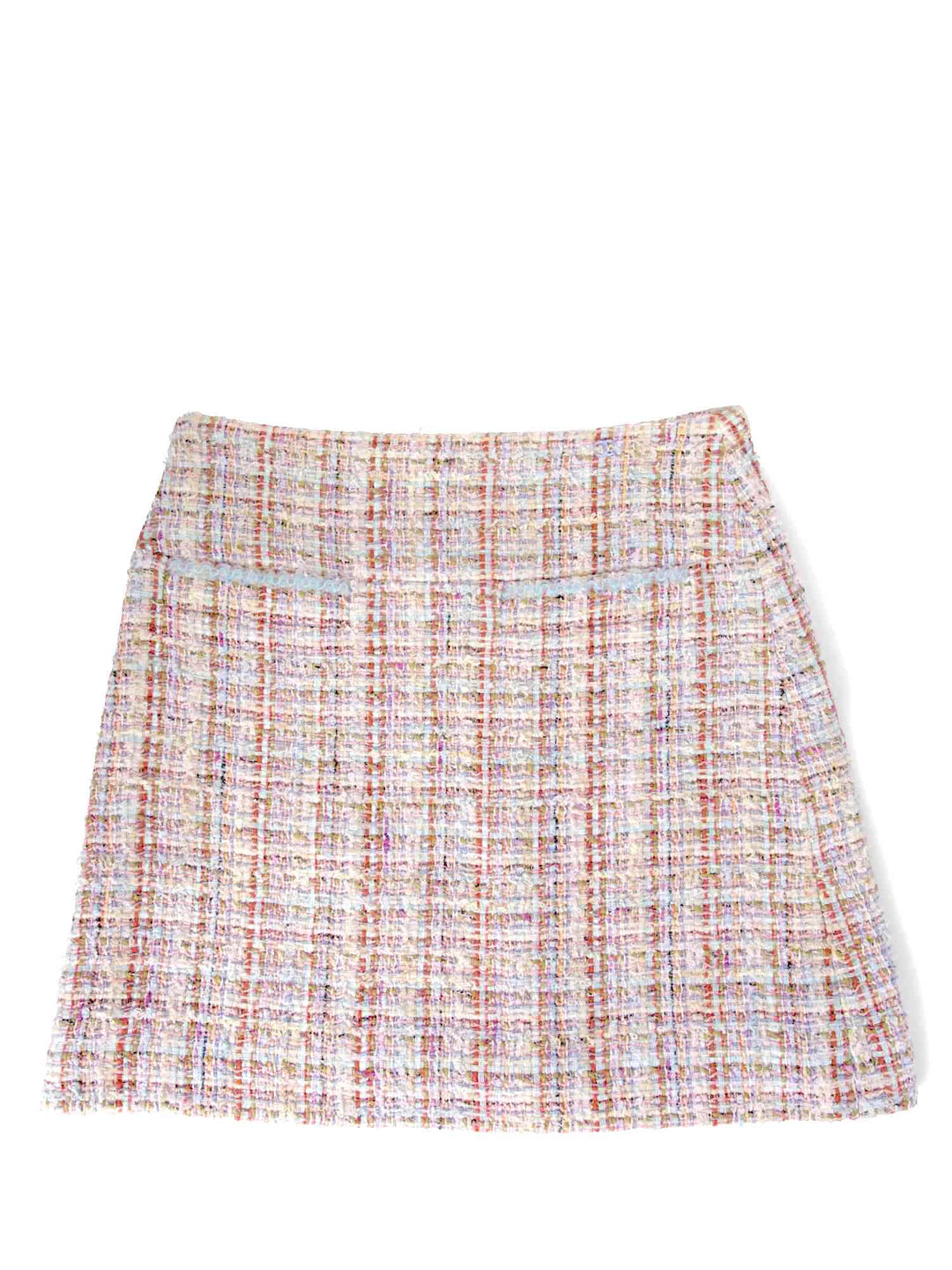 Top Quality Chanel CC Logo Tweed A-Line Skirt Multicolor