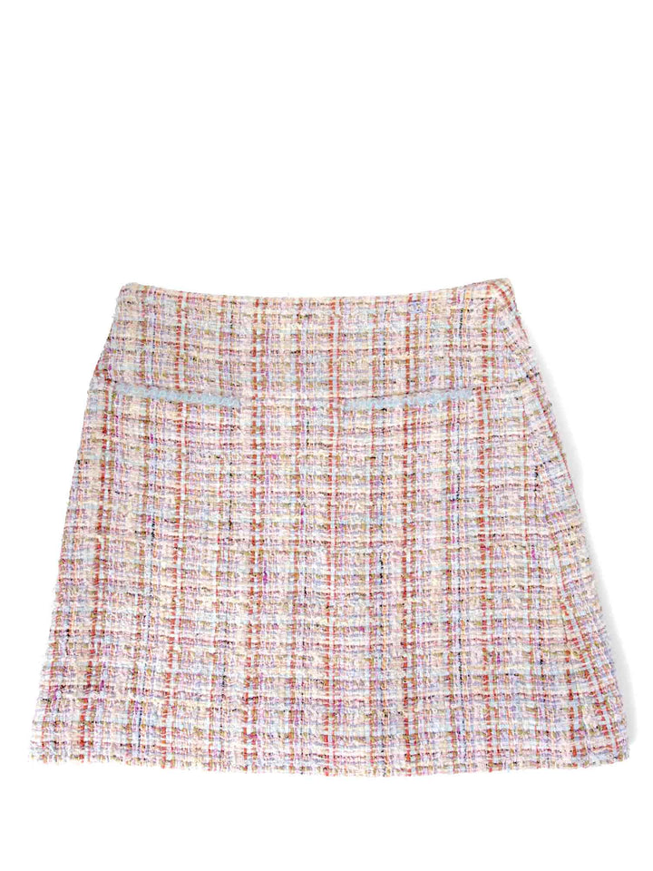 Top Quality Chanel CC Logo Tweed A-Line Skirt Multicolor
