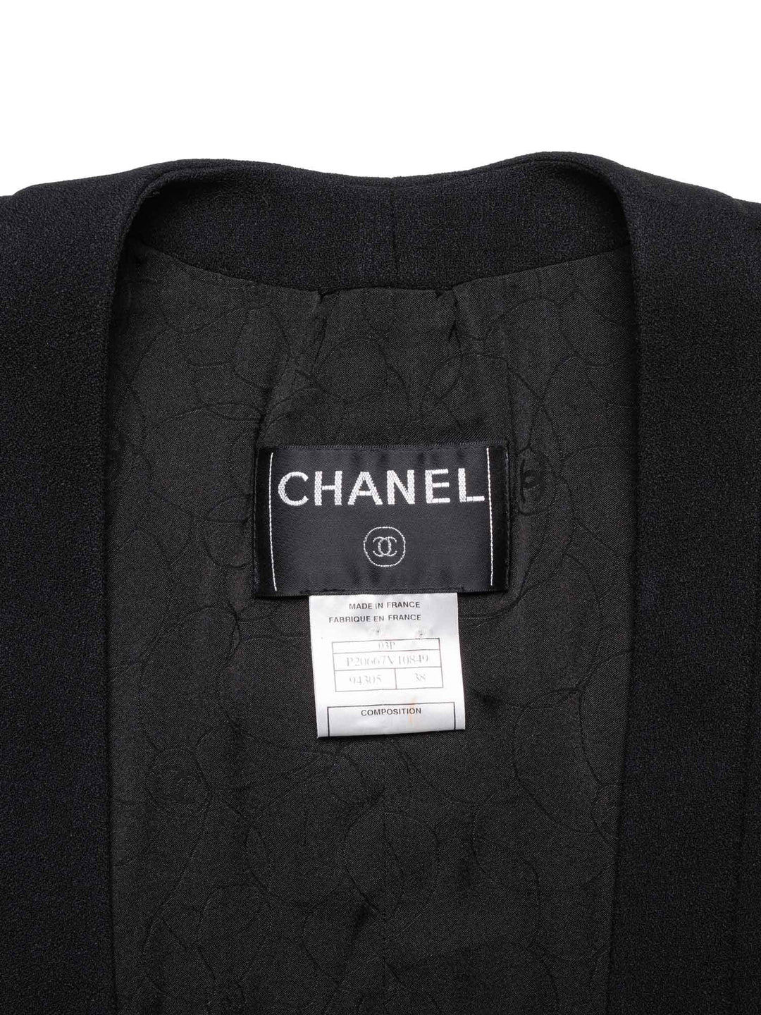 Top Quality Chanel CC Logo Tweed Fitted Jacket Black
