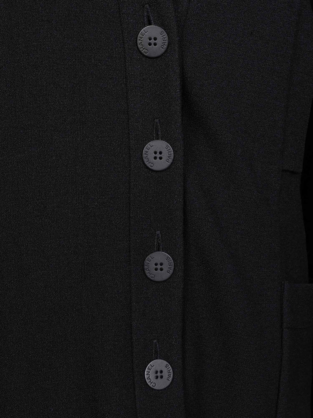 Top Quality Chanel CC Logo Tweed Fitted Jacket Black