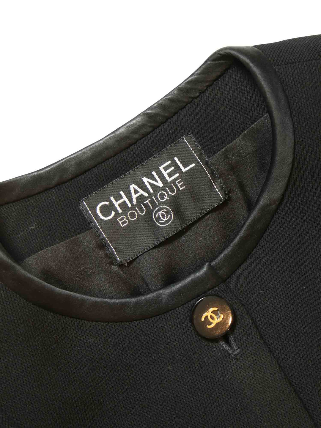 Top Quality Chanel CC Logo Tweed Fitted Jacket Black Gold