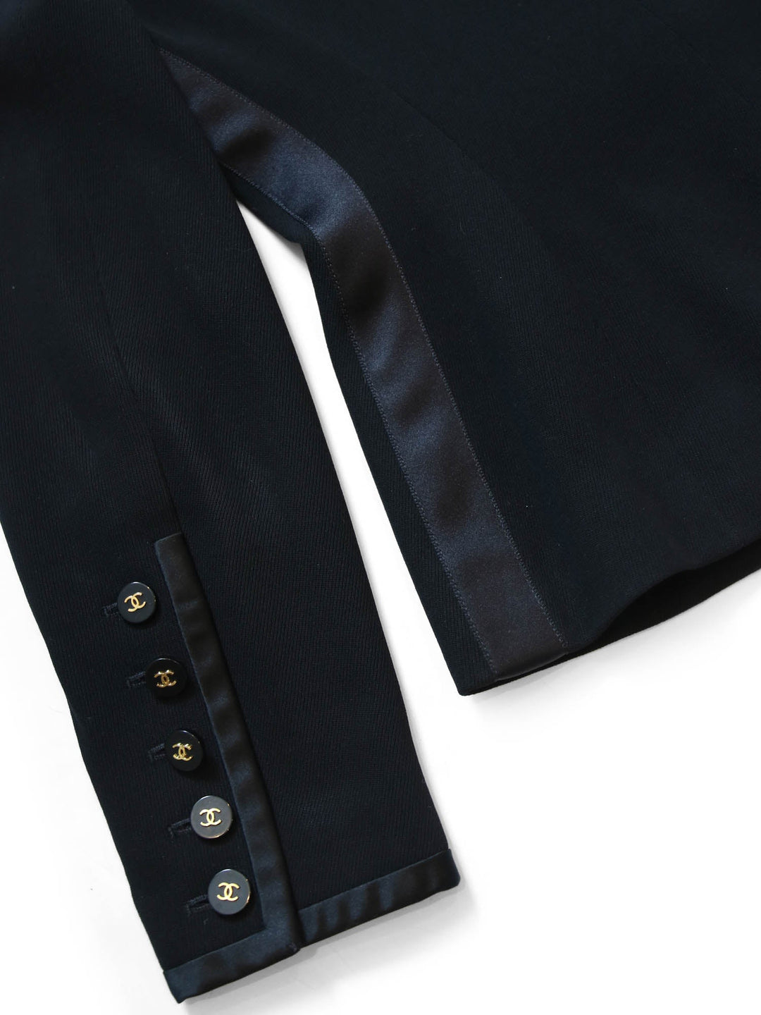 Top Quality Chanel CC Logo Tweed Fitted Jacket Black Gold