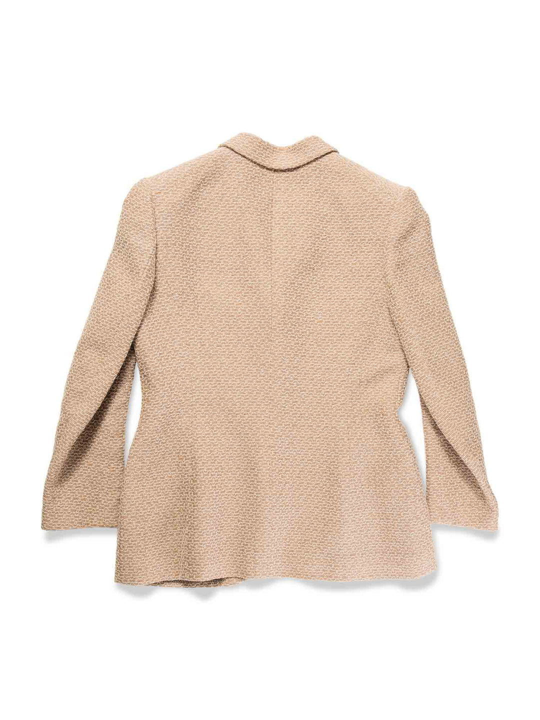 Top Quality Chanel CC Logo Tweed Jacket Beige White Silver