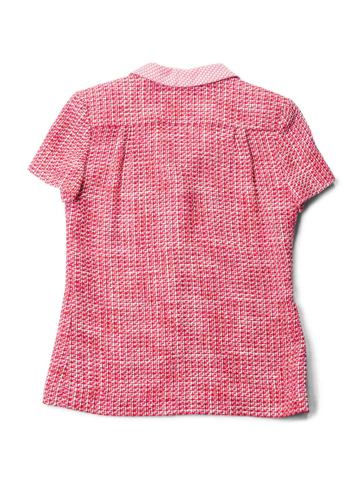 Top Quality Chanel CC Logo Tweed Jacket Shorts 2 Piece Set Red