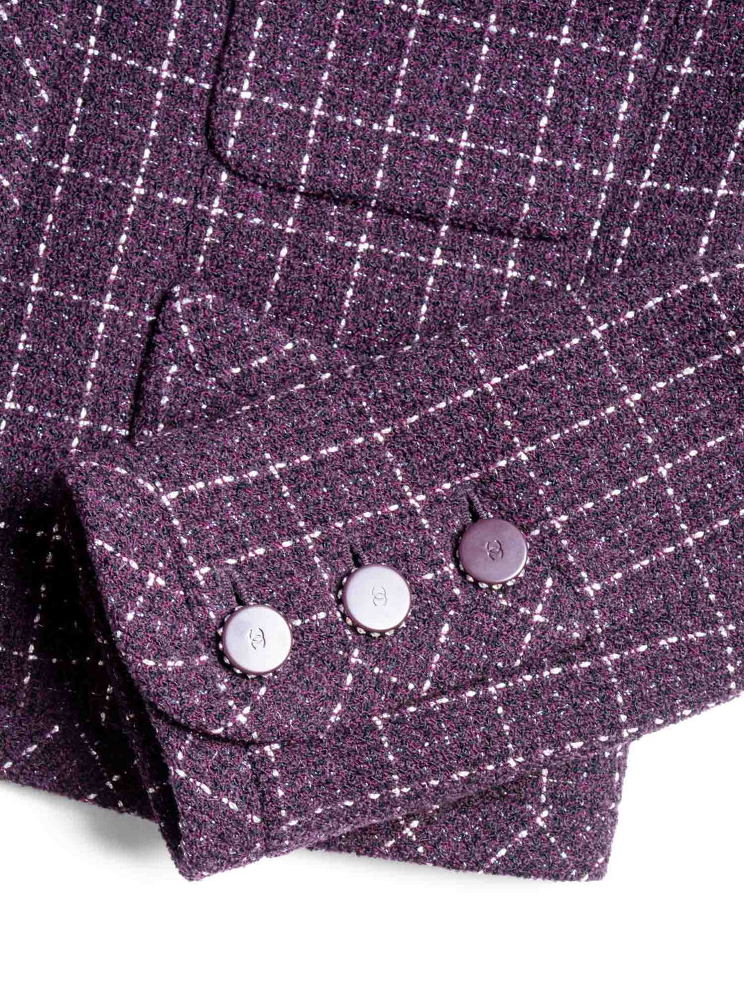 Top Quality Chanel CC Logo Tweed Sparkly Fitted Jacket Burgundy