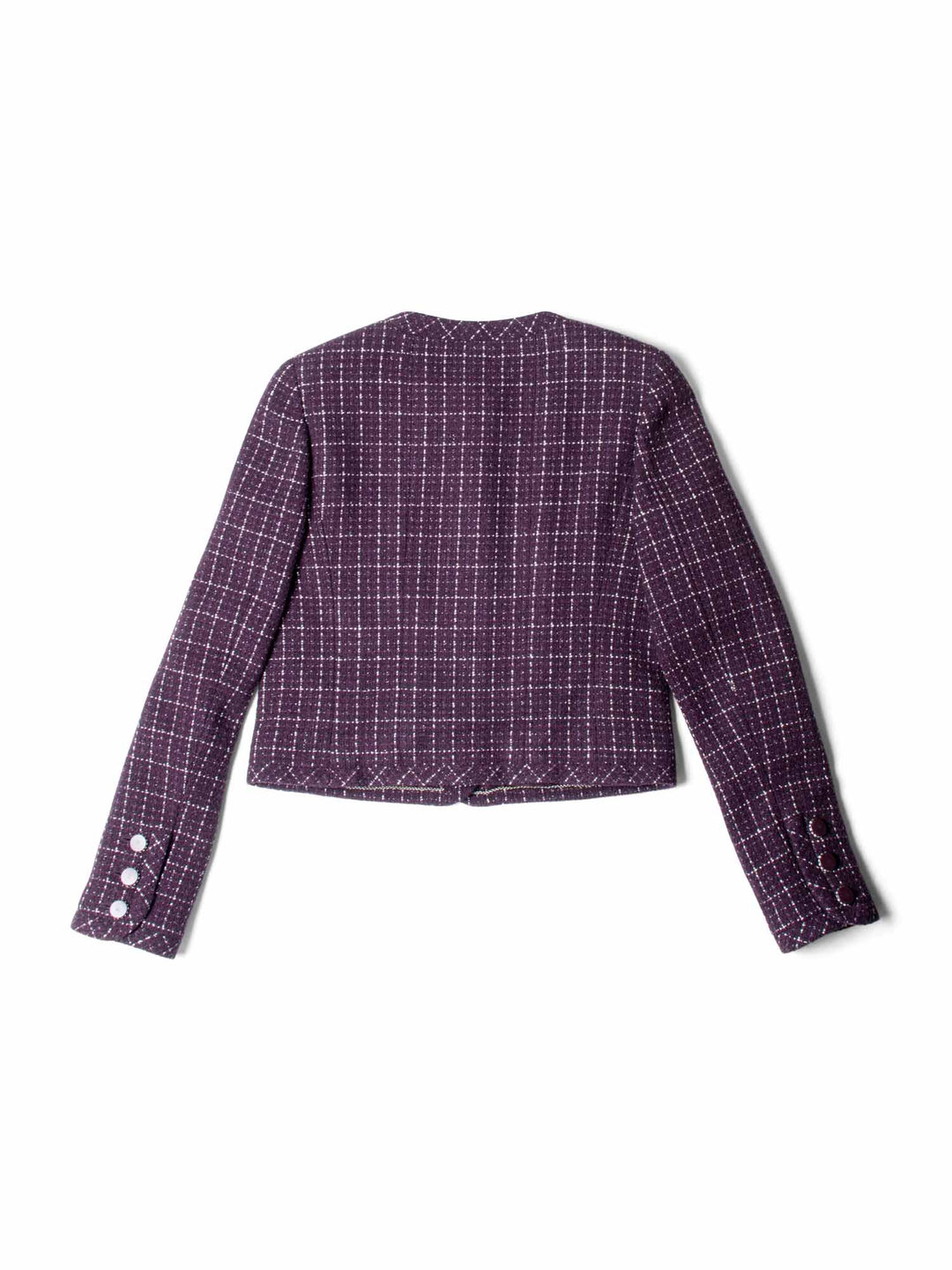 Top Quality Chanel CC Logo Tweed Sparkly Fitted Jacket Burgundy