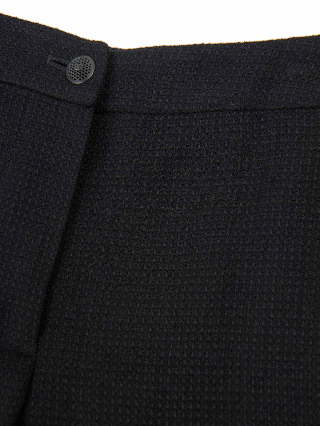 Top Quality Chanel CC Logo Tweed Wool Wide Leg Pants Black