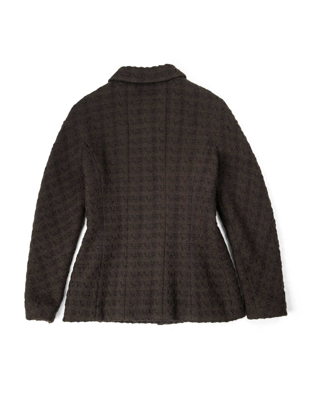 Top Quality Chanel CC Logo Tweed Zip Up Jacket Brown