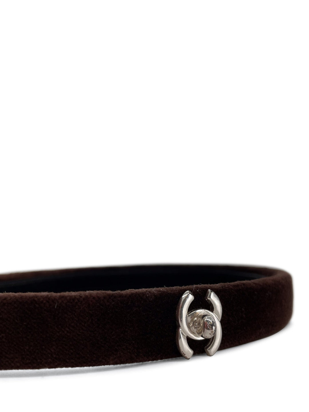Top Quality Chanel CC Logo Velvet Hair Band Brown