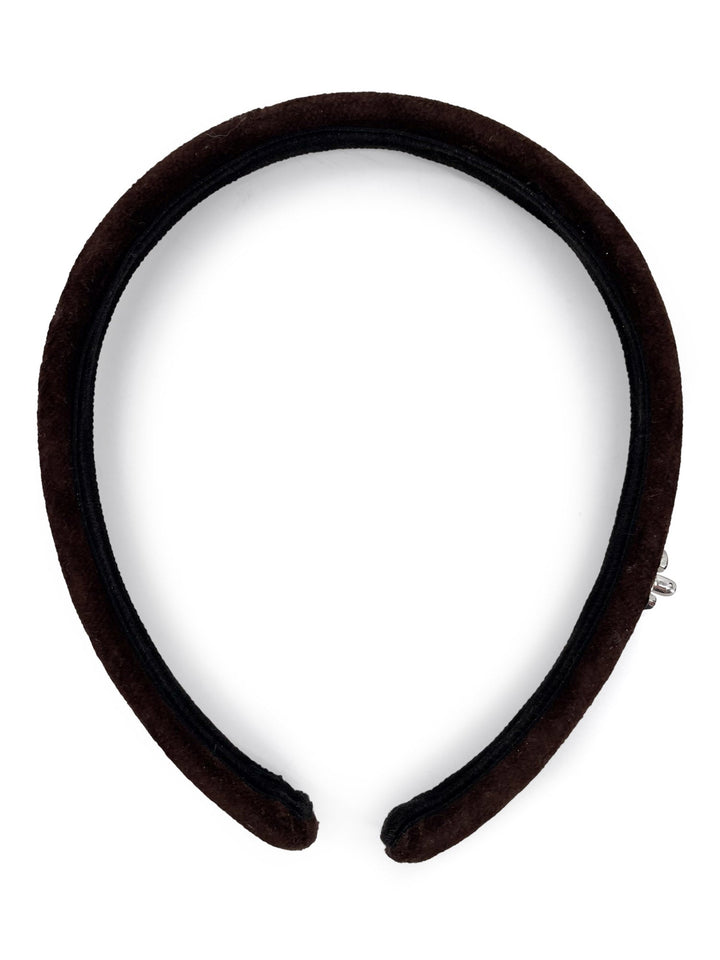 Top Quality Chanel CC Logo Velvet Hair Band Brown