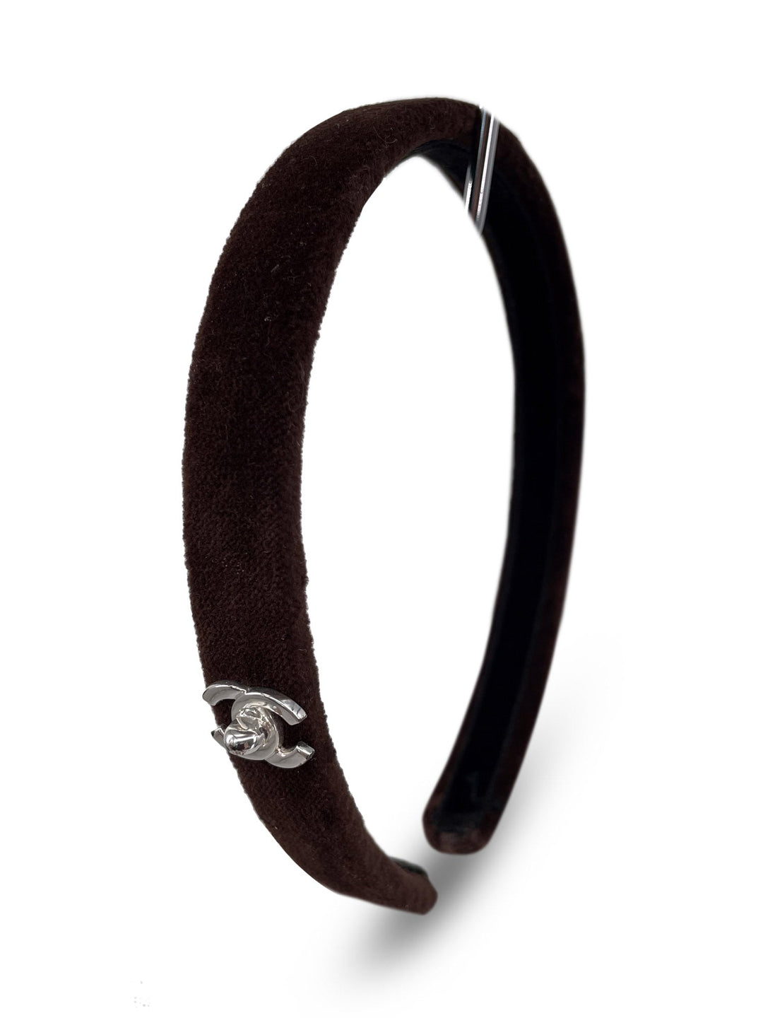 Top Quality Chanel CC Logo Velvet Hair Band Brown