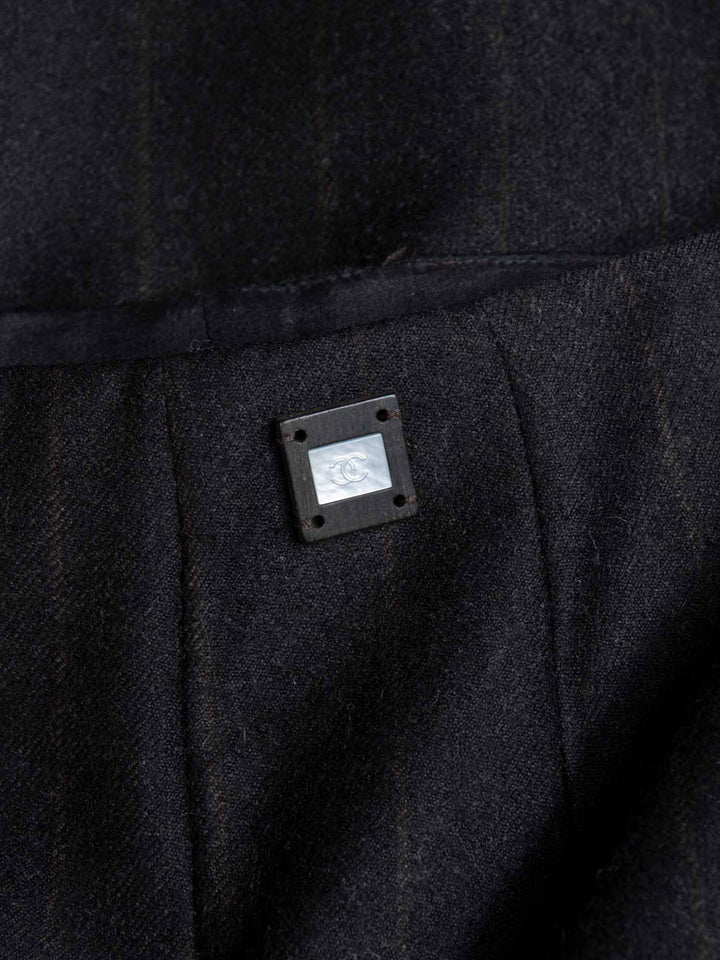 Top Quality Chanel CC Logo Wool Cashmere High Waisted Pants Brown