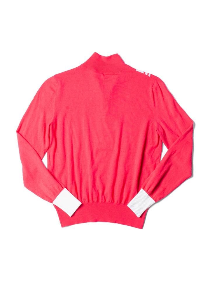 Top Quality Chanel CC Logo Wool Chevron Sweater Pink White