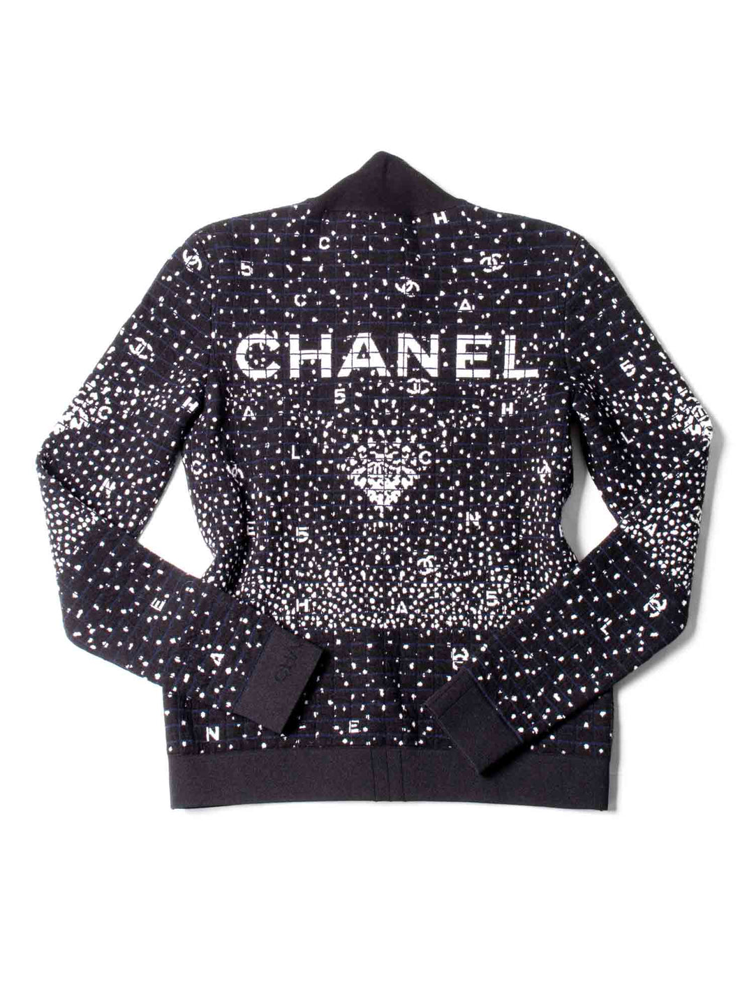 Top Quality Chanel CC Logo Wool N5 Sweater Black White