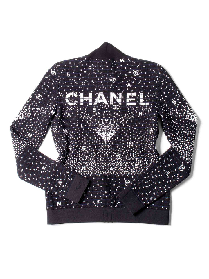Top Quality Chanel CC Logo Wool N5 Sweater Black White