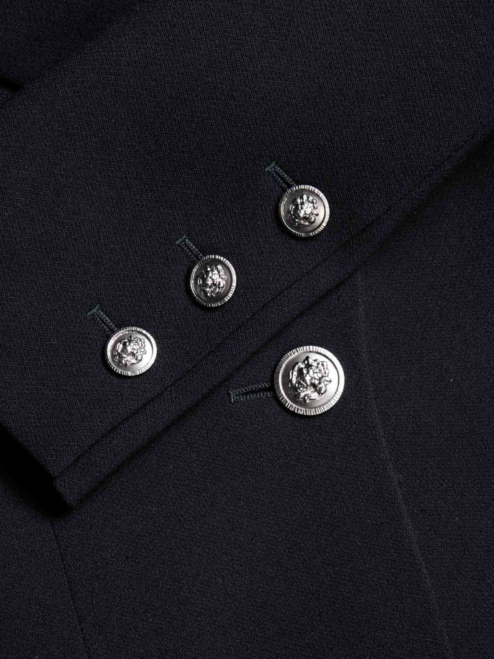 Top Quality Chanel CC Logo Wool Tweed Fitted Jacket Black