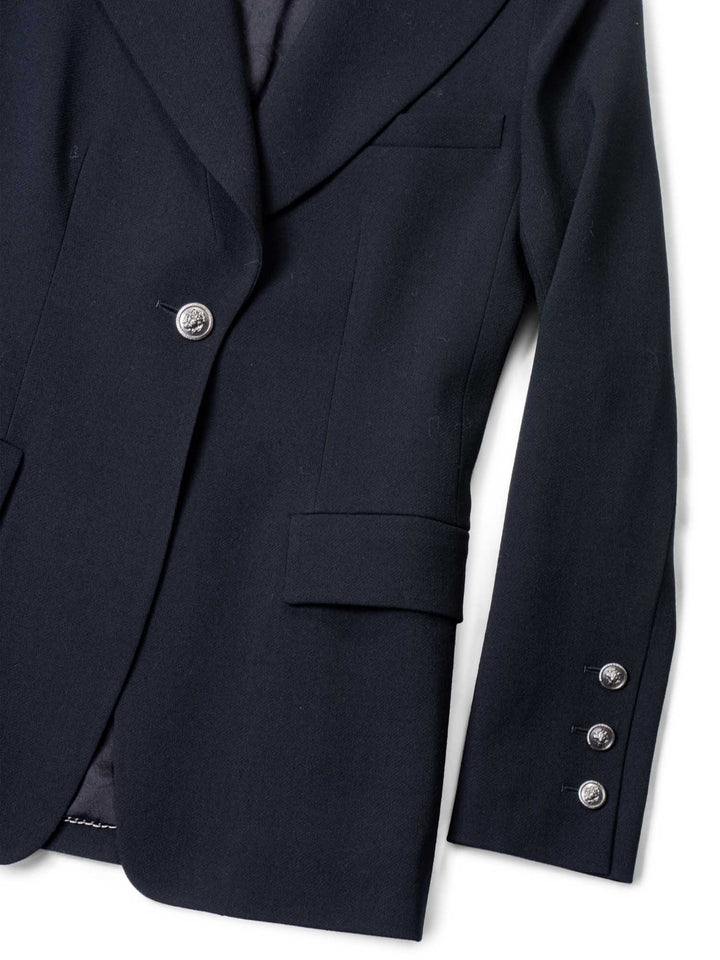 Top Quality Chanel CC Logo Wool Tweed Fitted Jacket Black