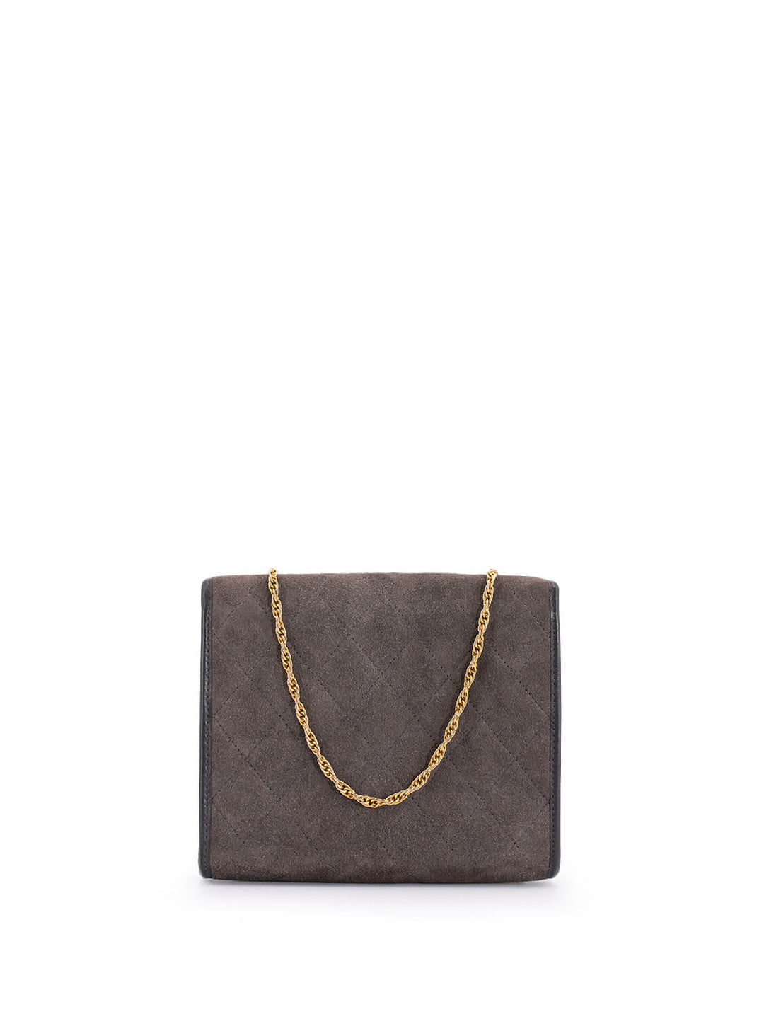 Top Quality Chanel CC Suede Quilted Wallet On Chain Taupe