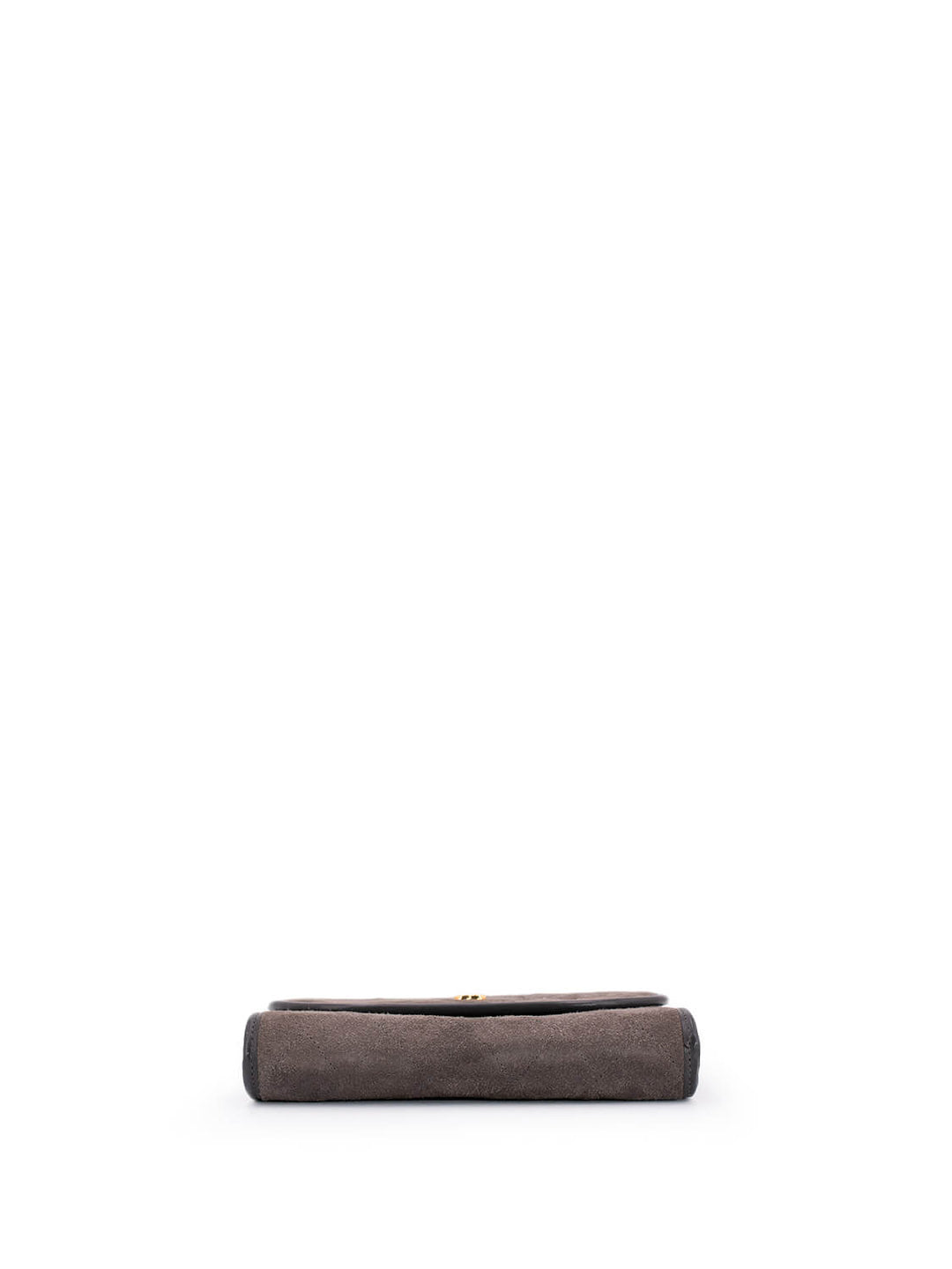 Top Quality Chanel CC Suede Quilted Wallet On Chain Taupe