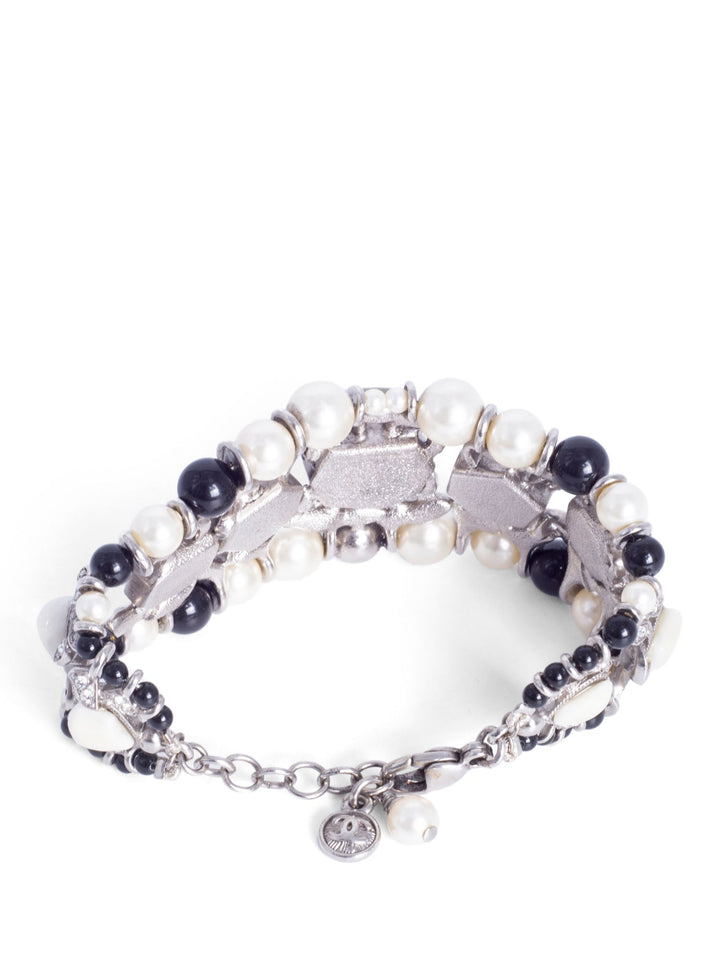 Top Quality Chanel Cabochon Silver Pearl Bracelet White Black