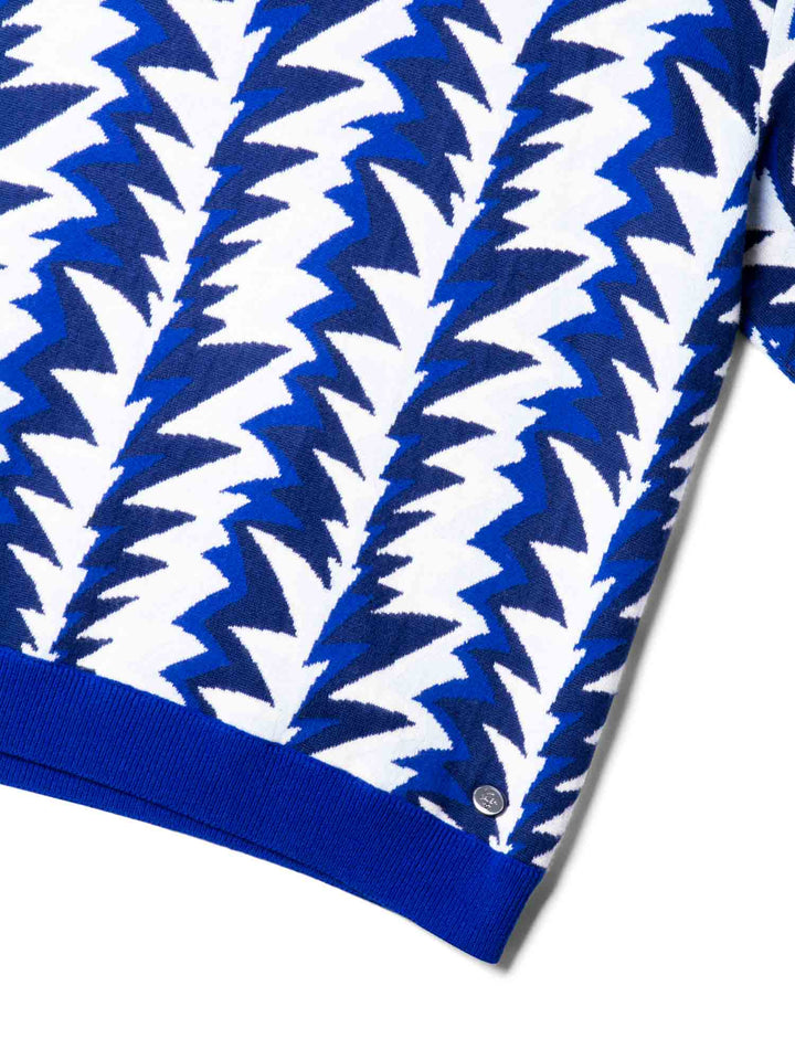 Top Quality Chanel Cashmere Blend Abstract Oversized Sweater Blue White